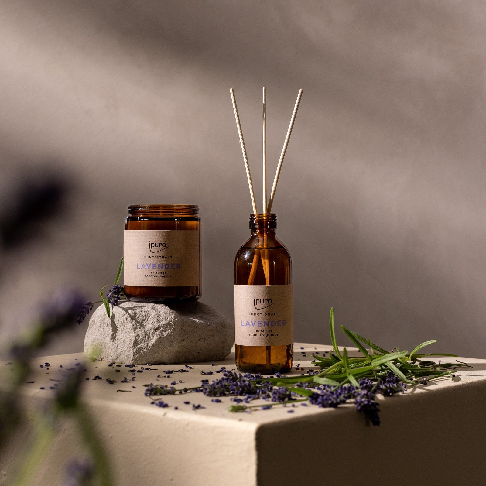 Bougie parfumée à la lavande ipuro FUNCTIONALS