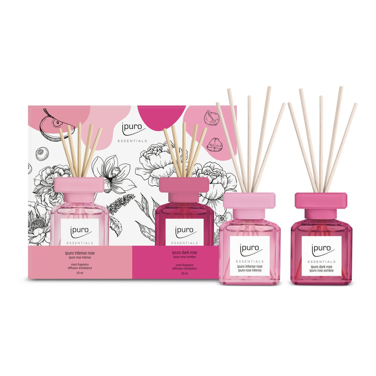 Home fragrance set ipuro intense rose & dark rose