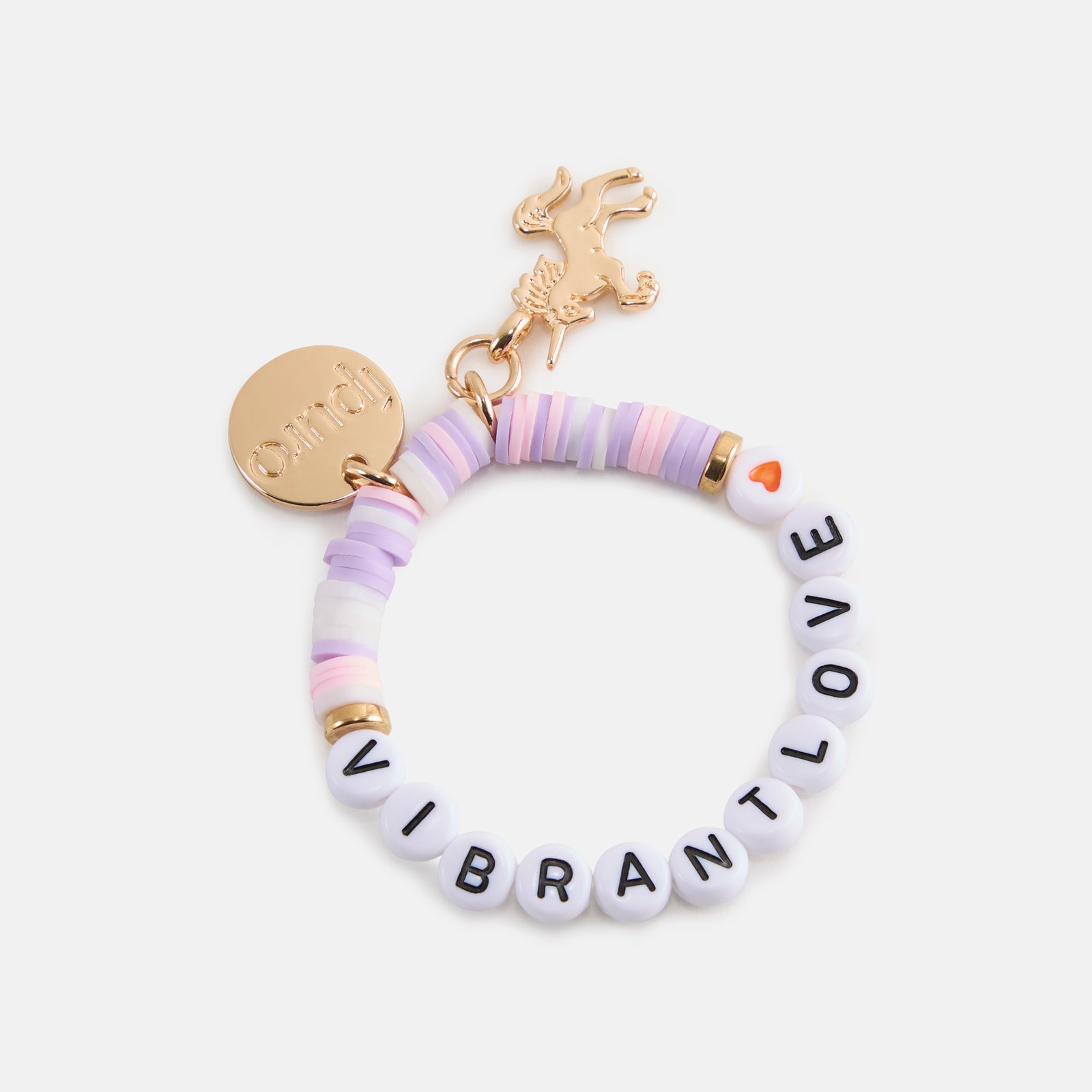 LIMITED EDITION ipuro vibrant love Raumduft 240ml von ipuro-strahlend als Perlenarmband mit pastellfarbenen Scheiben, goldenen Anhängern und "VIBRANT LOVE" Buchstabenperlen; süßes Parfum mit fruchtigen Noten für Ihren Raum.